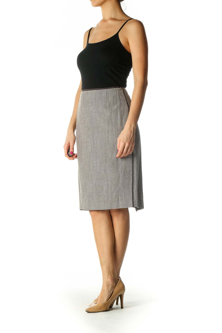 Gray Texture Classic Straight Skirt