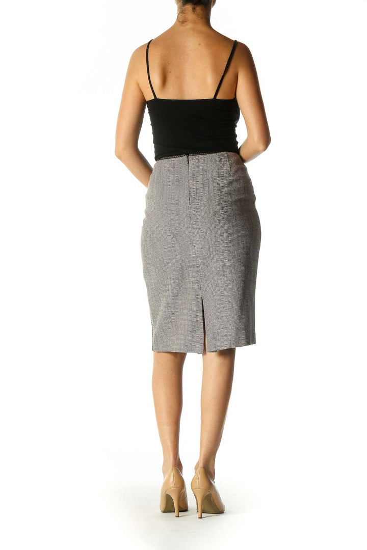 Gray Texture Classic Straight Skirt