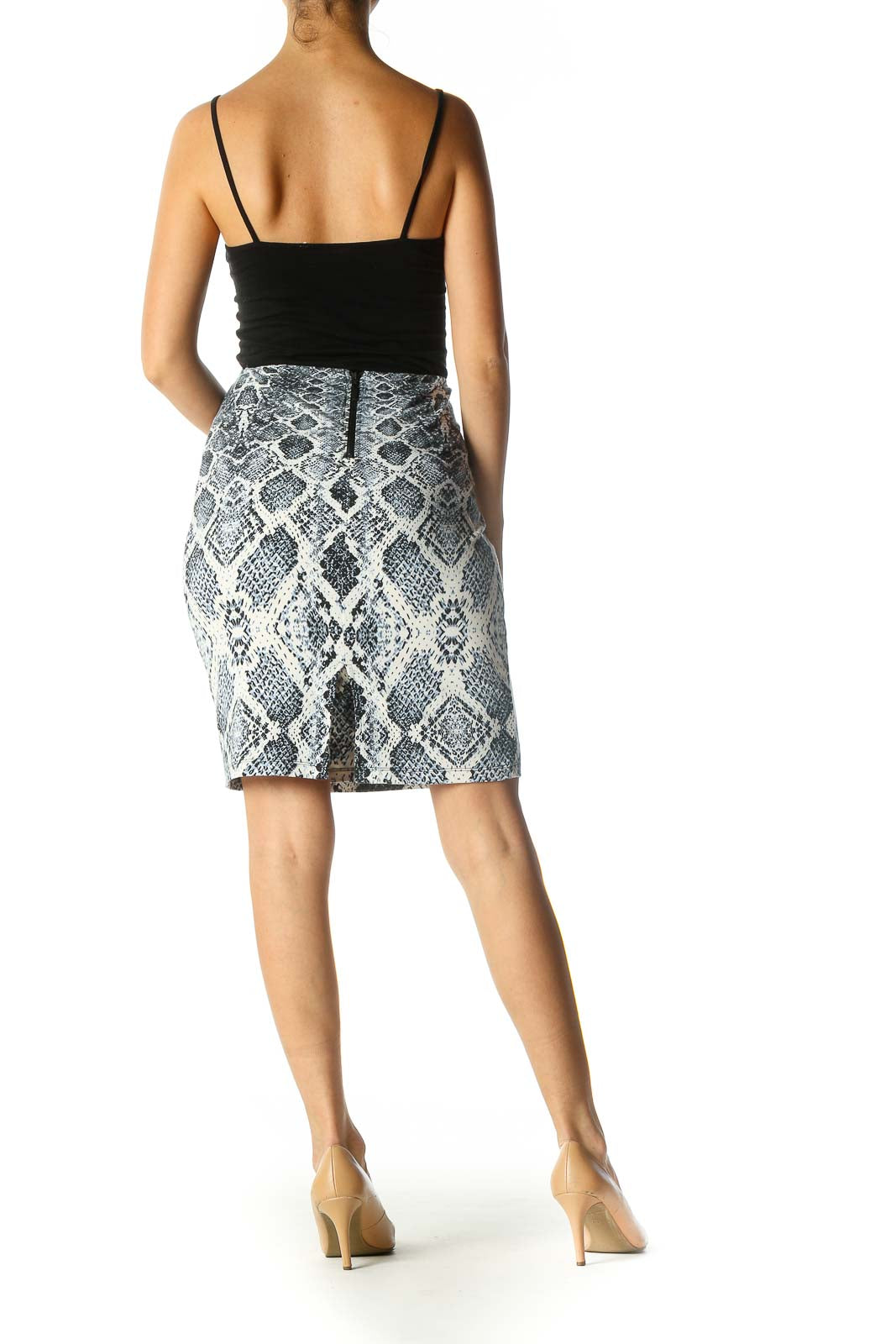 White Animal Print Brunch Pencil Skirt