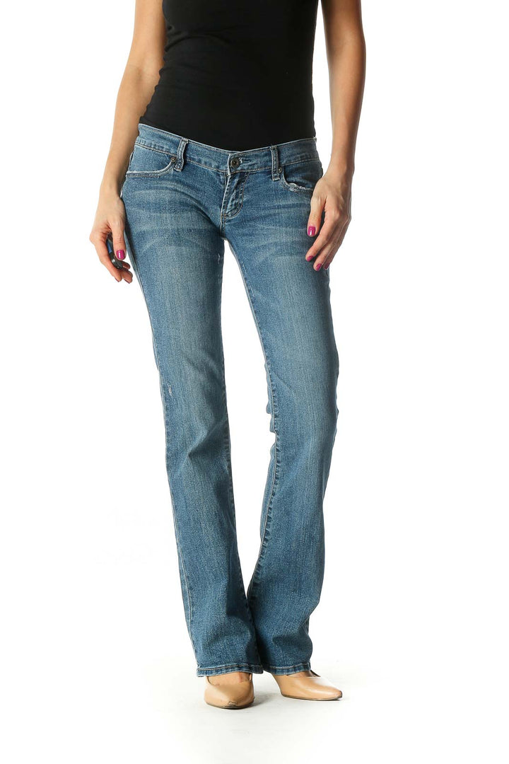 Blue Retro Bootcut Jeans