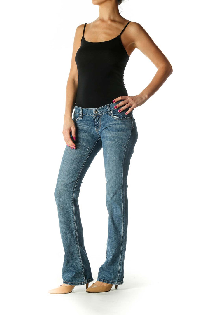 Blue Retro Bootcut Jeans