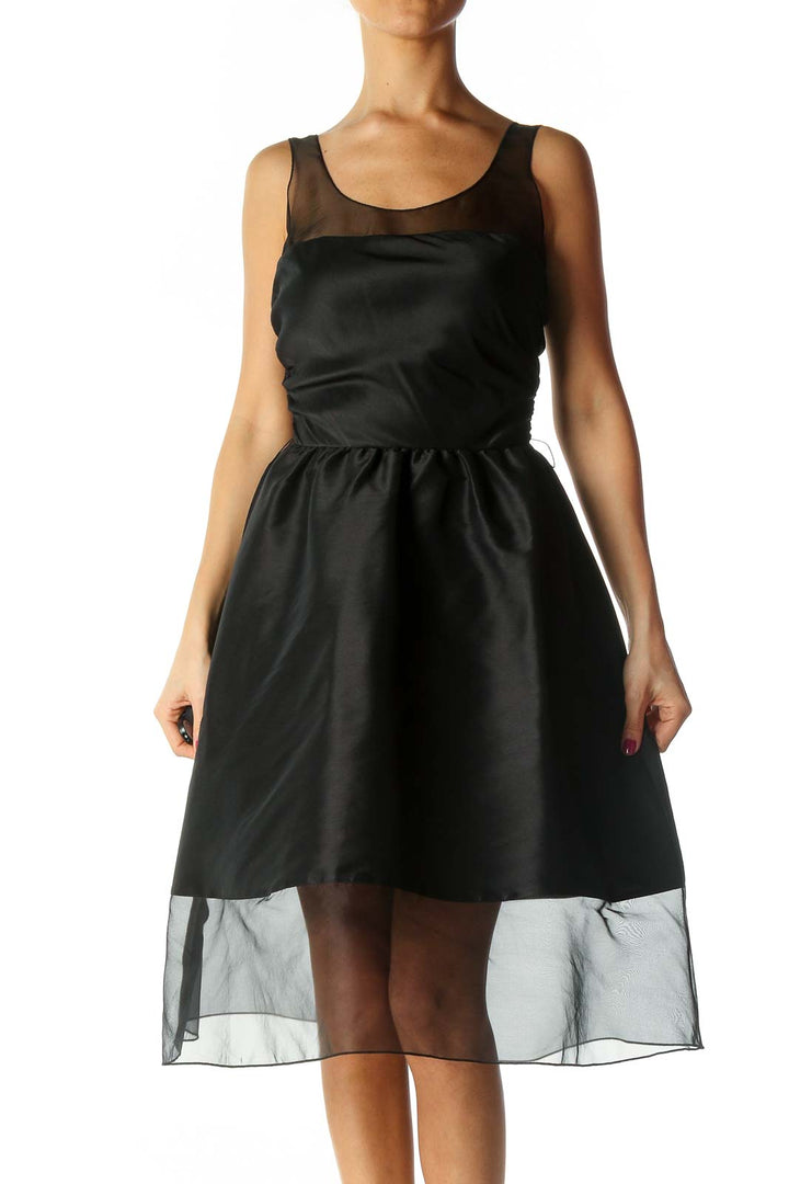 Black Solid Cocktail Dress