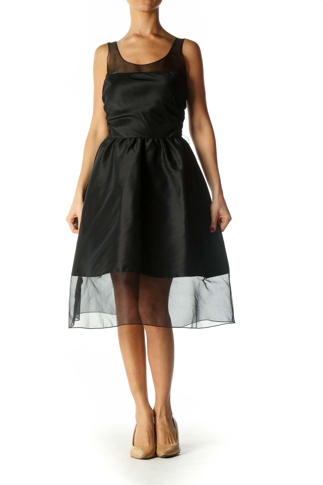 Black Solid Cocktail Dress