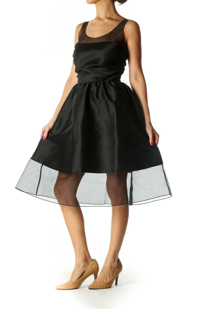 Black Solid Cocktail Dress