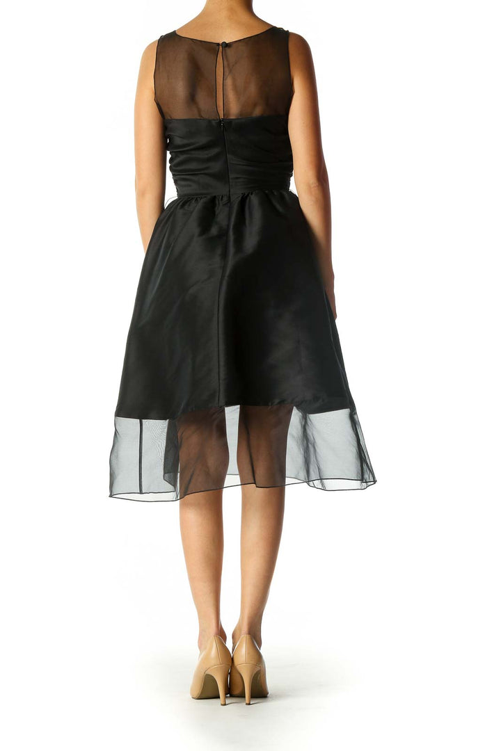 Black Solid Cocktail Dress