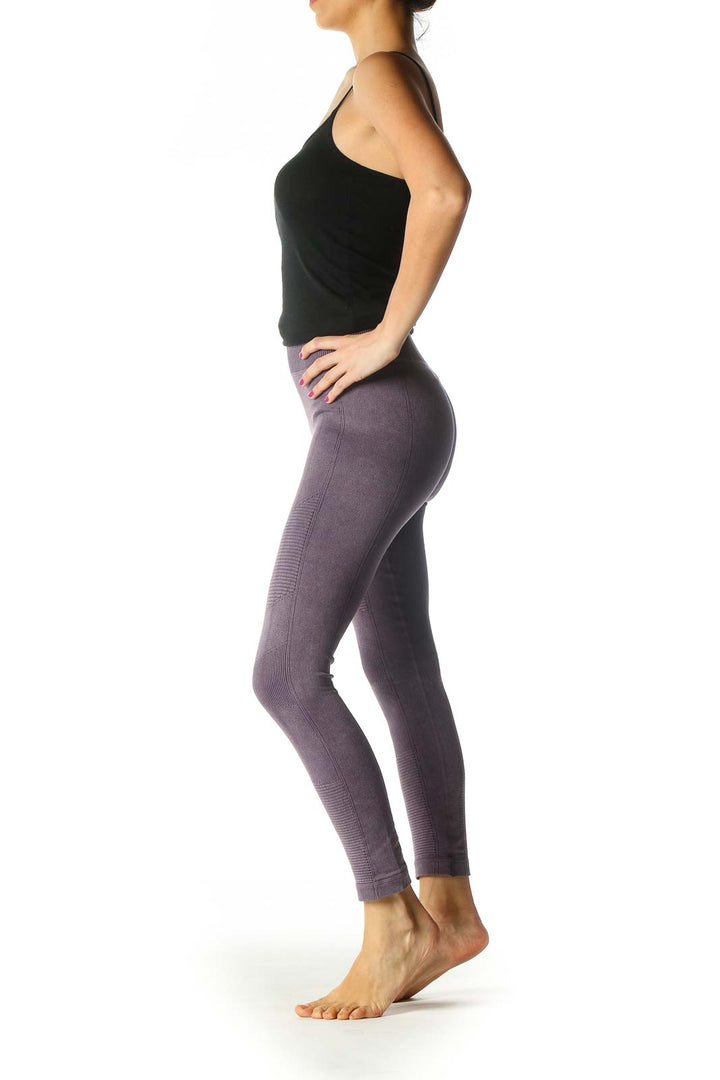 Purple Casual Leggings