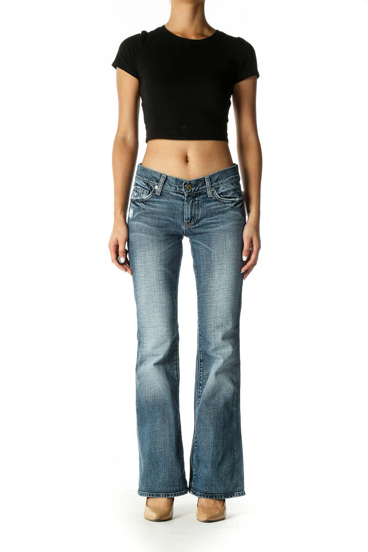 Blue Retro Bootcut Jeans