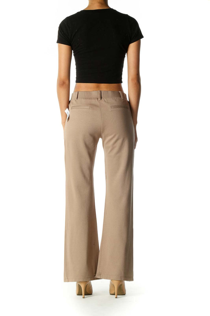 Brown Casual Bootcut Pants