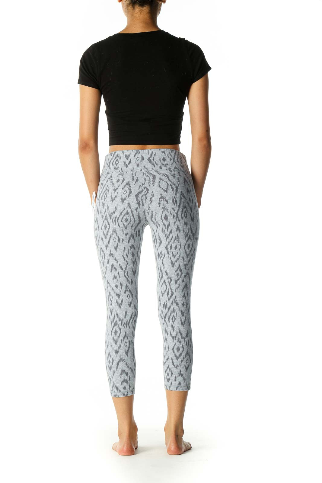 Gray Aztec Print Casual Leggings