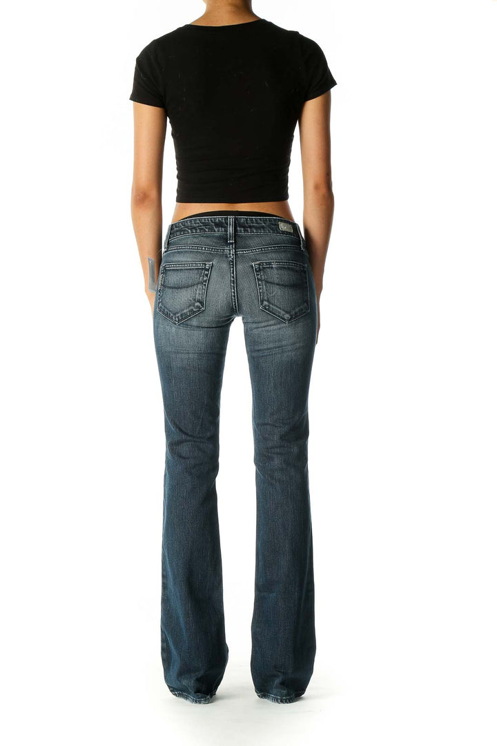 Blue Casual Bootcut Jeans