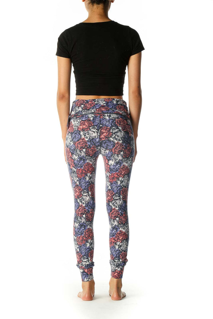 Blue Floral Bohemian Leggings