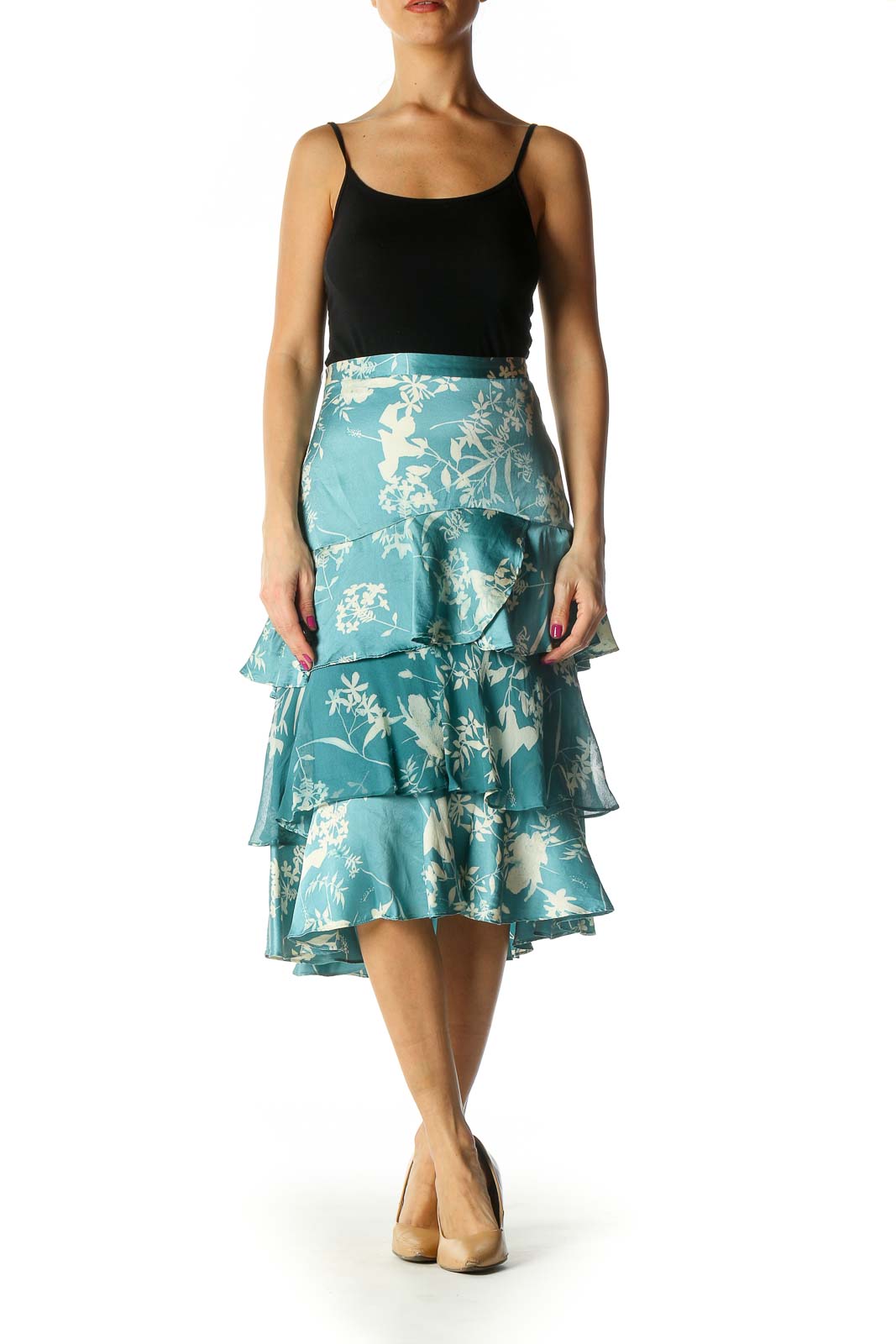 Blue Holiday Flared Skirt