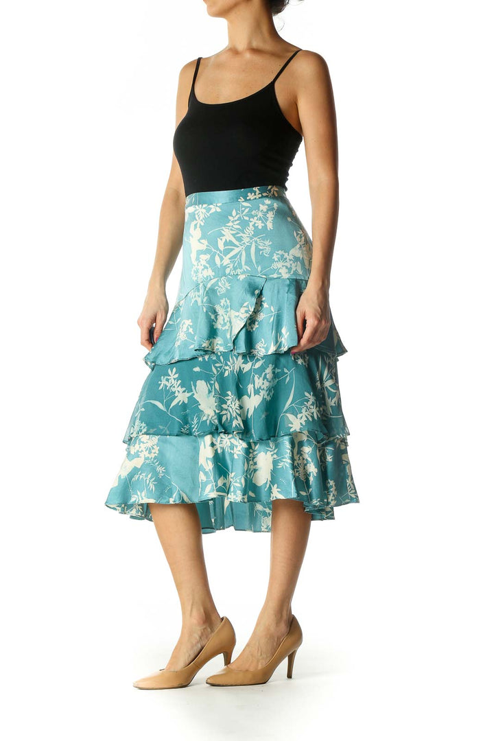 Blue Holiday Flared Skirt