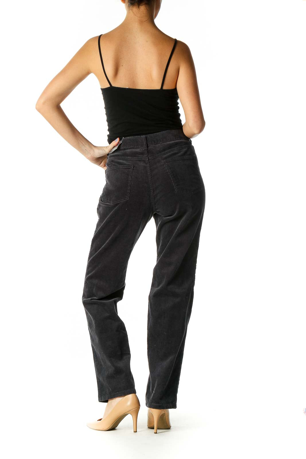 Black Solid Casual Trousers