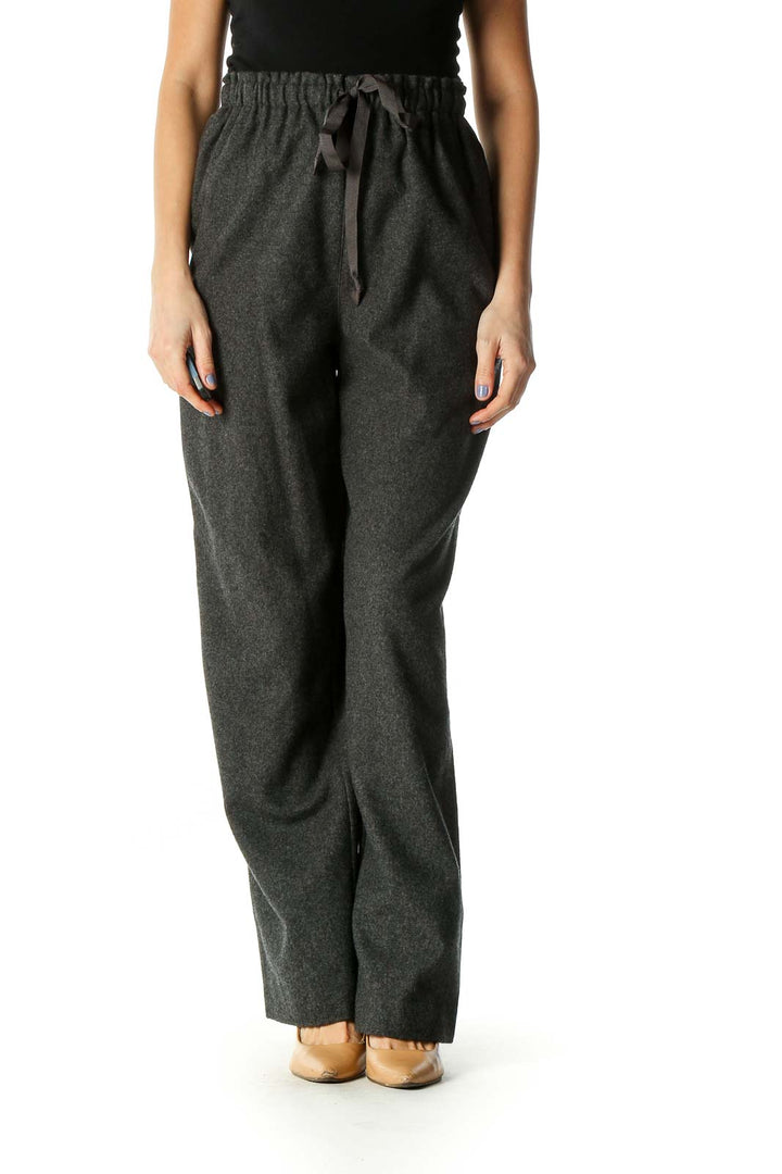 Gray Solid Sweatpants