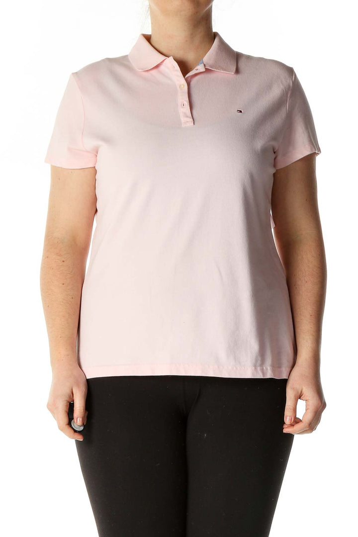 Beige Solid Polo Shirt