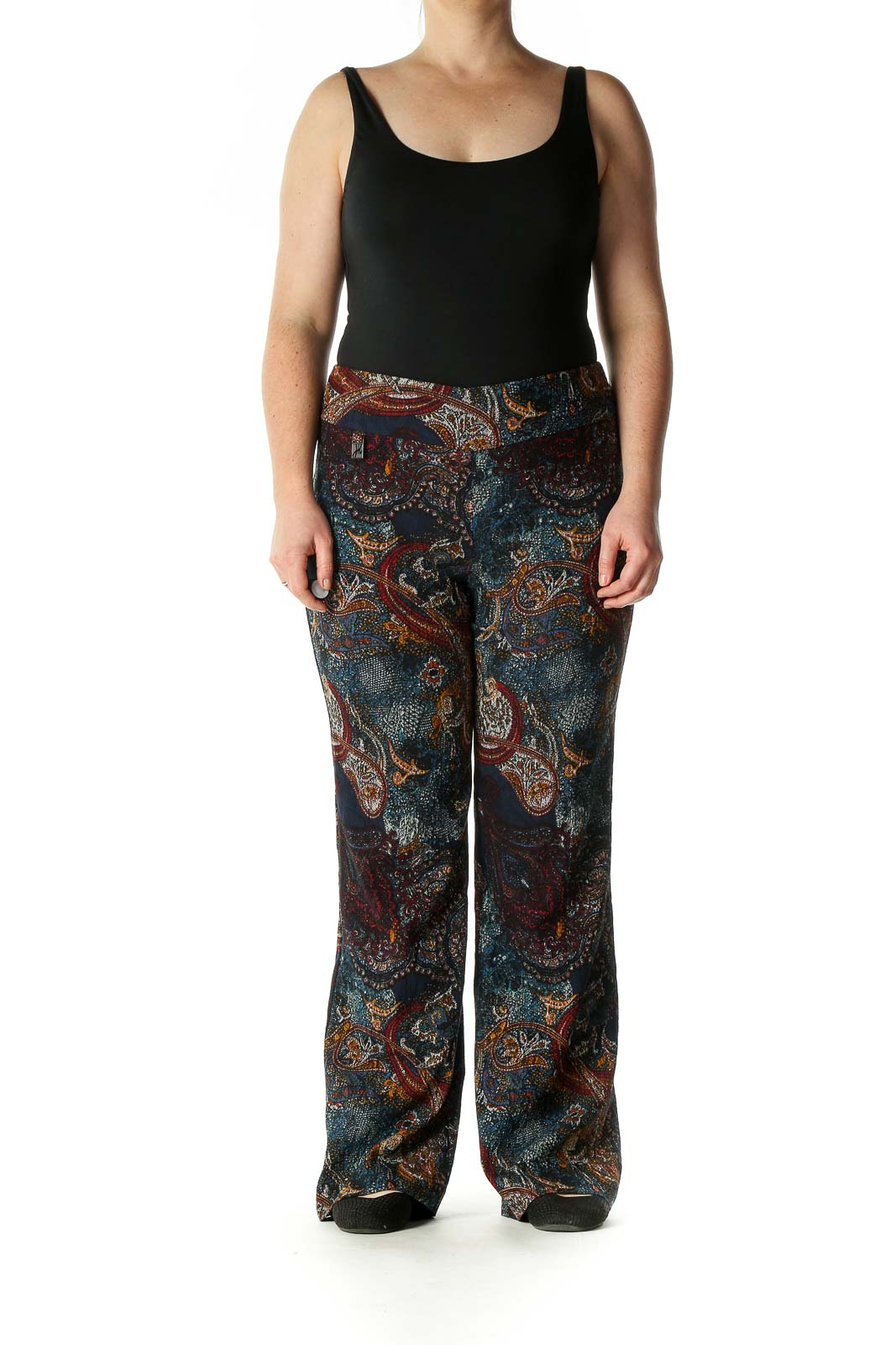 Black Paisley Bohemian Trousers