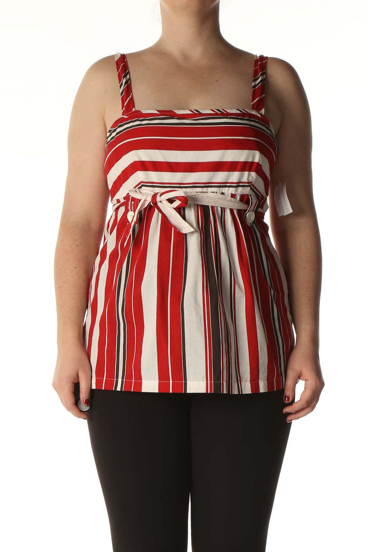 Red Striped Retro Blouse