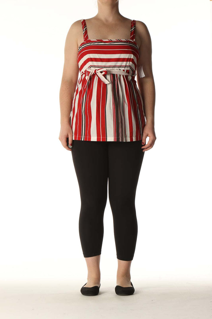 Red Striped Retro Blouse