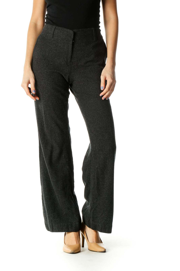 Black Solid Casual Trousers