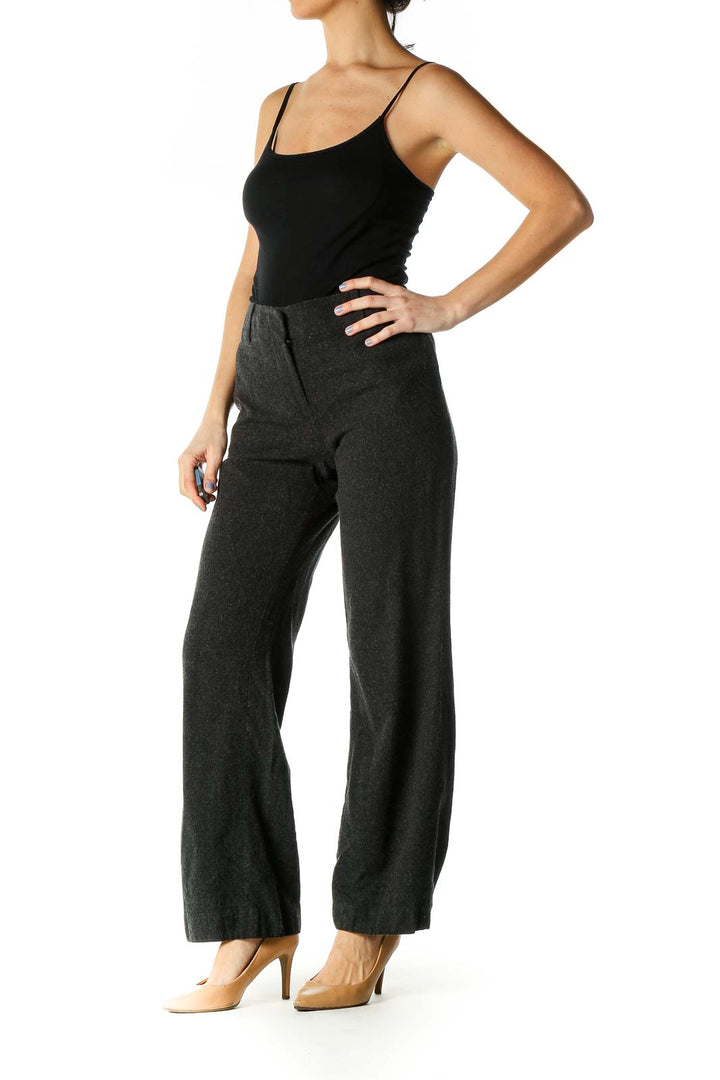 Black Solid Casual Trousers