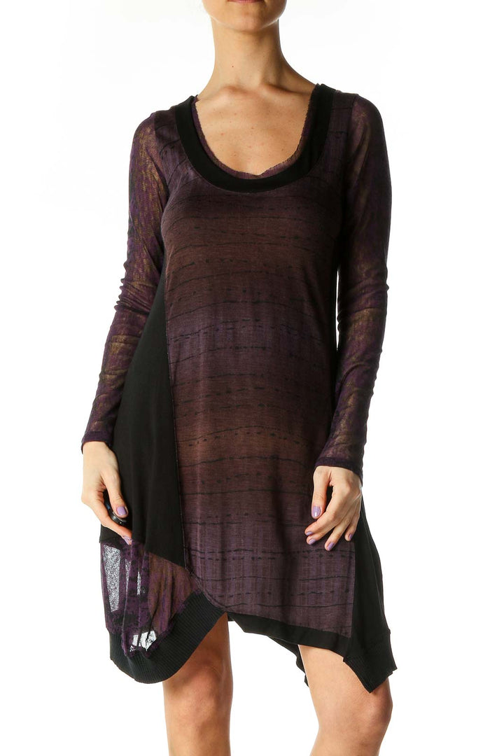 Brown Solid Chic A-Line Dress