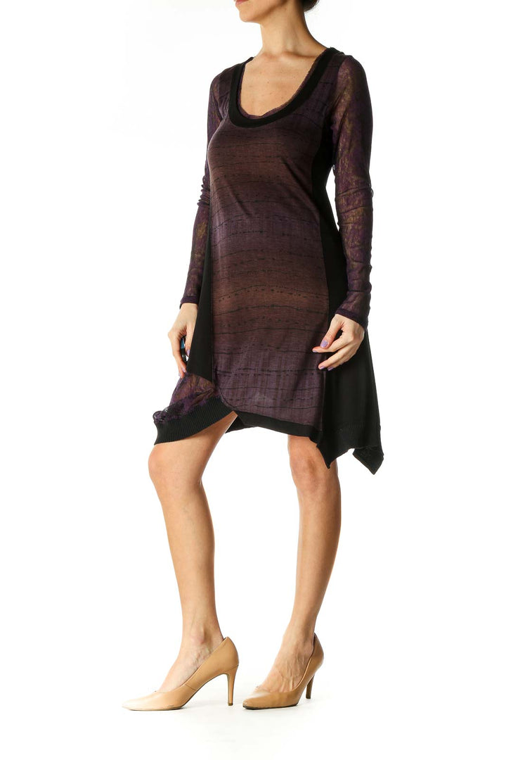 Brown Solid Chic A-Line Dress