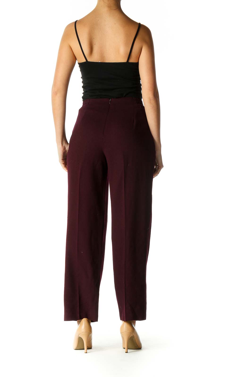 Brown Solid Classic Trousers