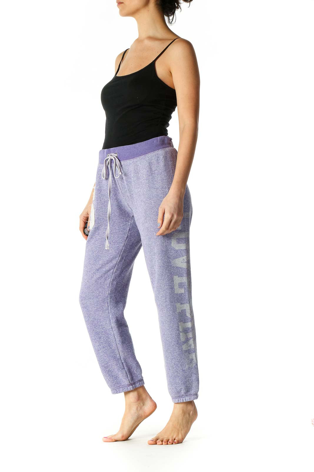 Blue Solid Casual Sweatpants