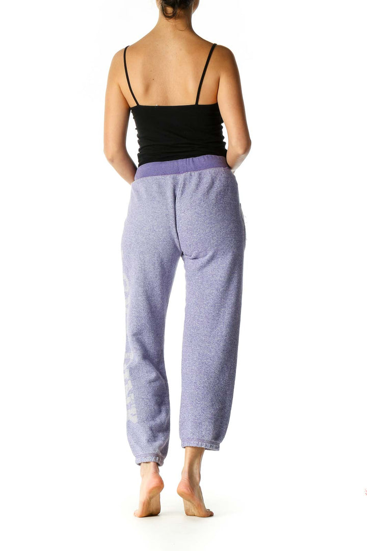 Blue Solid Casual Sweatpants