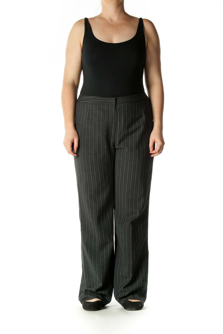 Gray Striped Bohemian Trousers