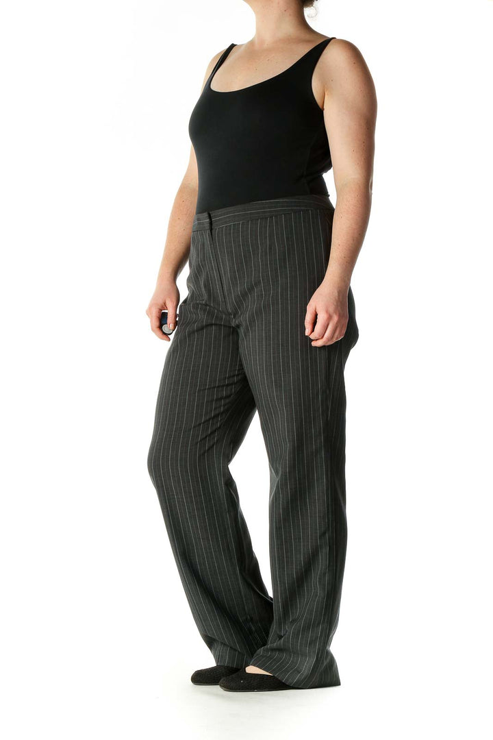 Gray Striped Bohemian Trousers