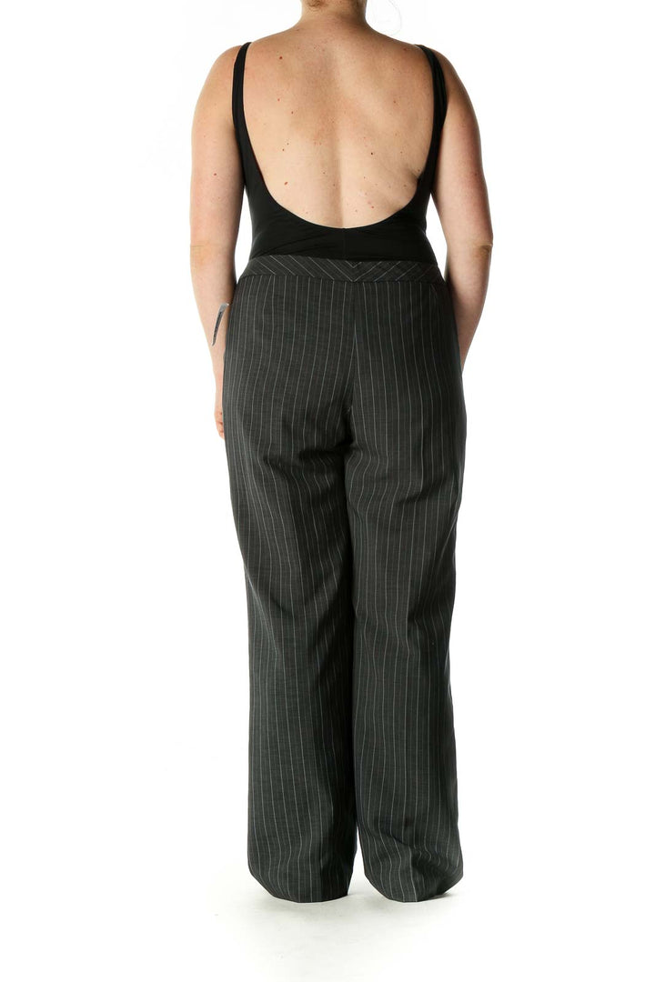 Gray Striped Bohemian Trousers