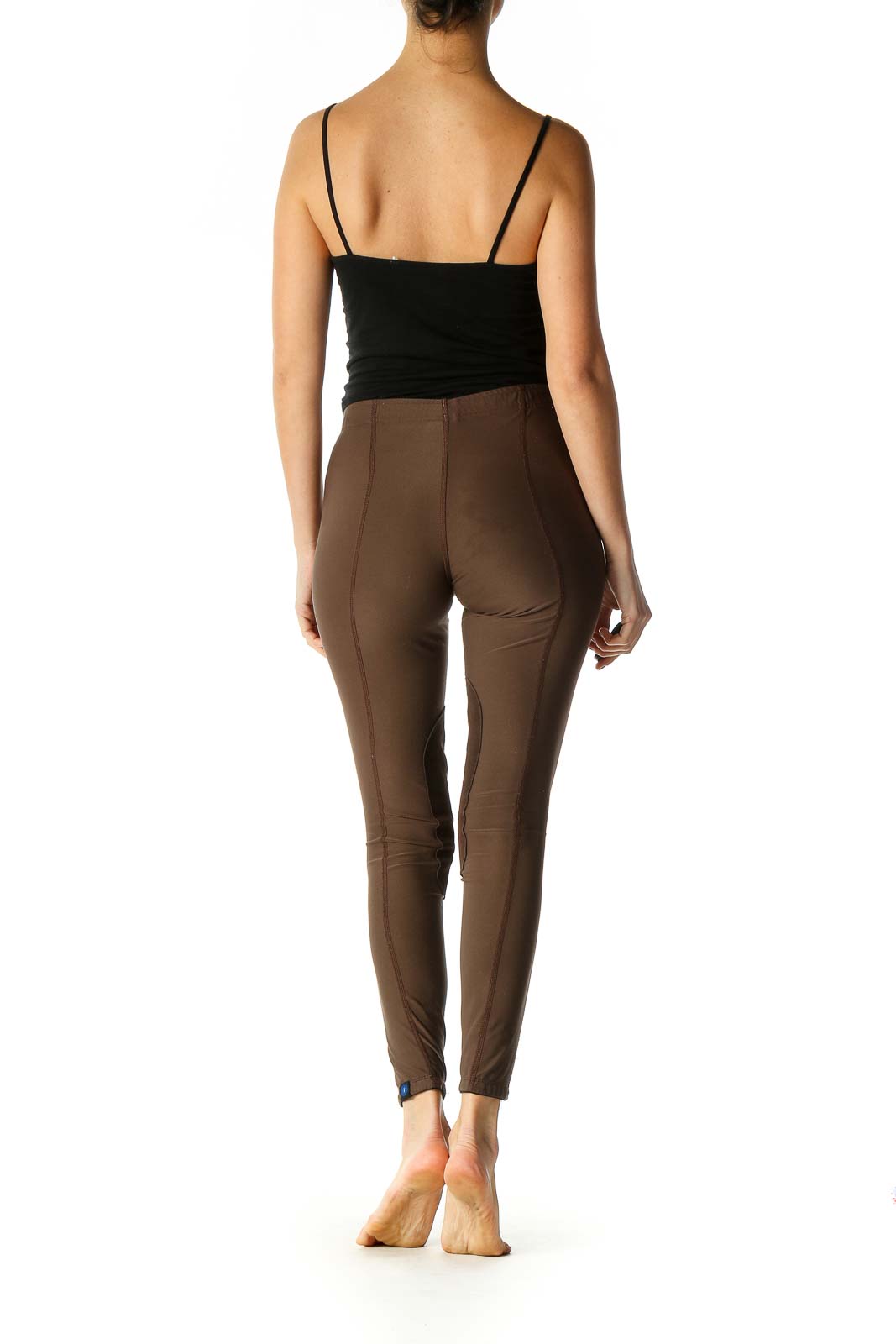 Brown Solid Casual Leggings