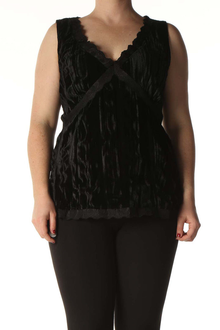 Black Solid Casual Blouse