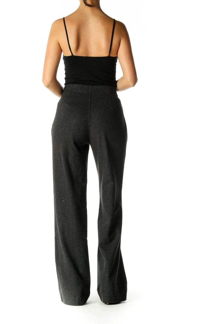 Black Solid Classic Trousers