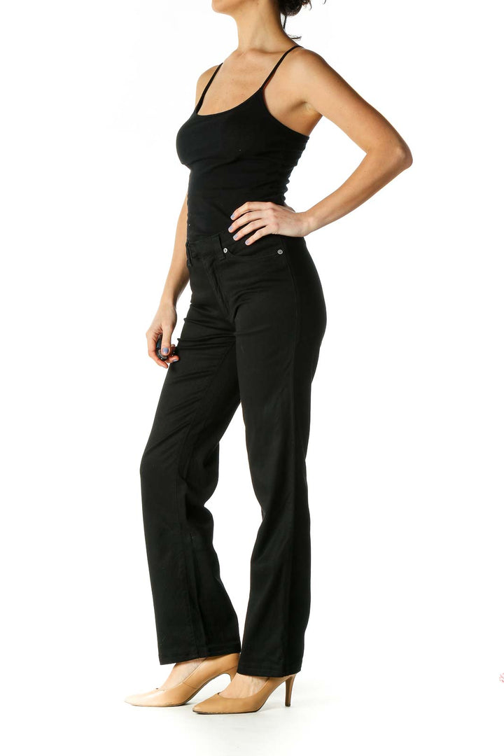 Black Solid Casual Trousers