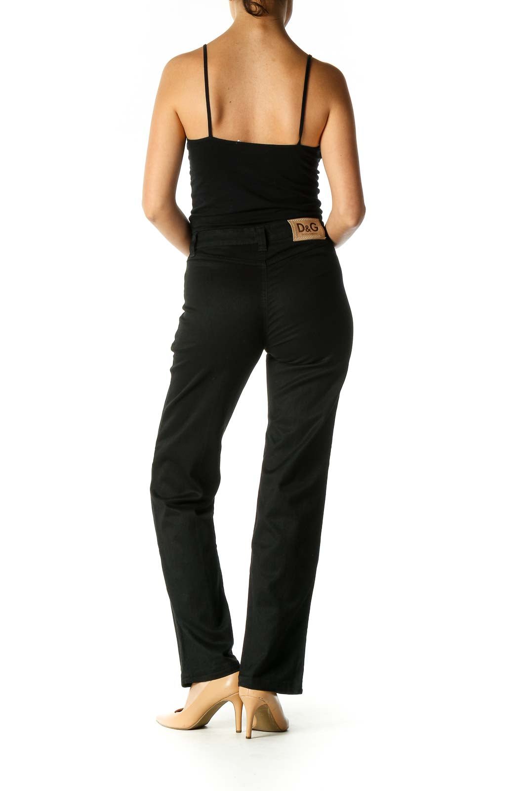 Black Solid Casual Trousers