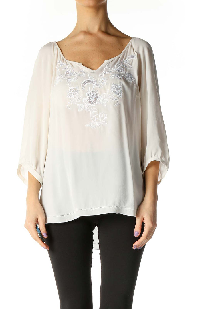 White Solid Blouse