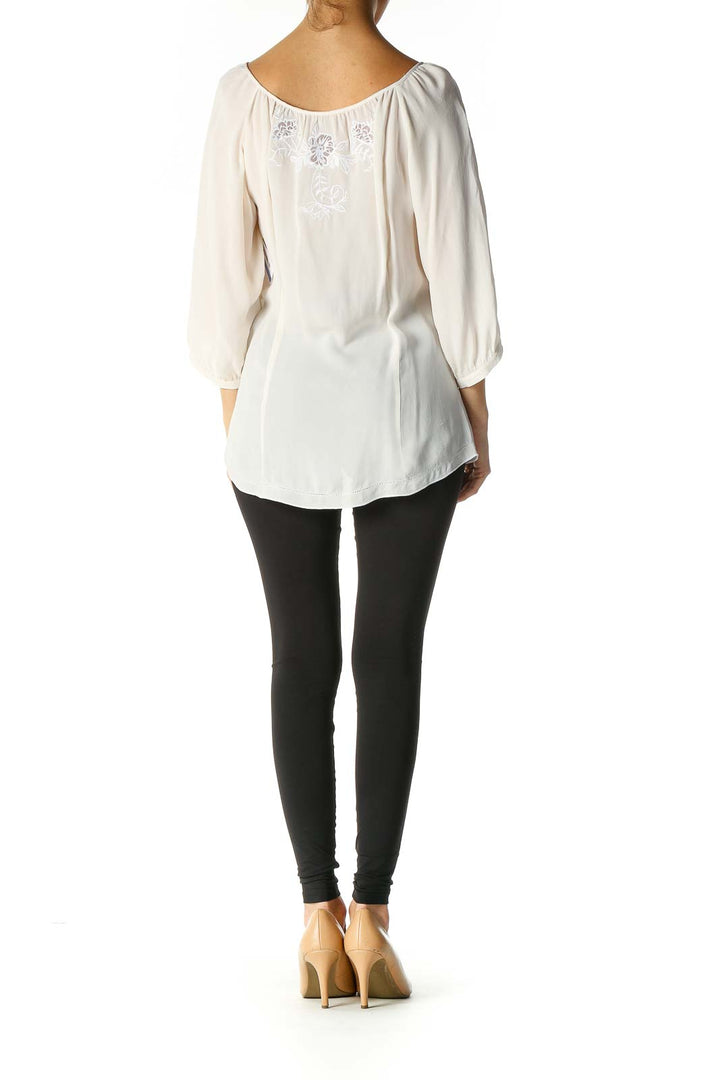 White Solid Blouse