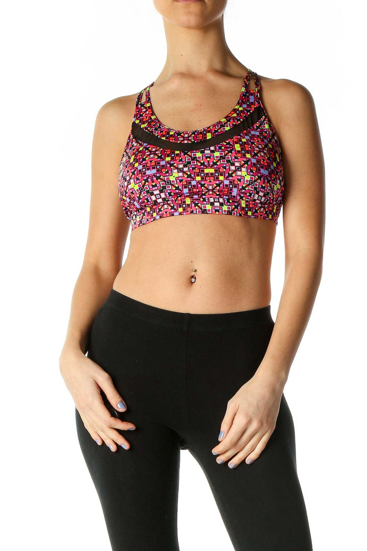 Red Printed Sports Bra