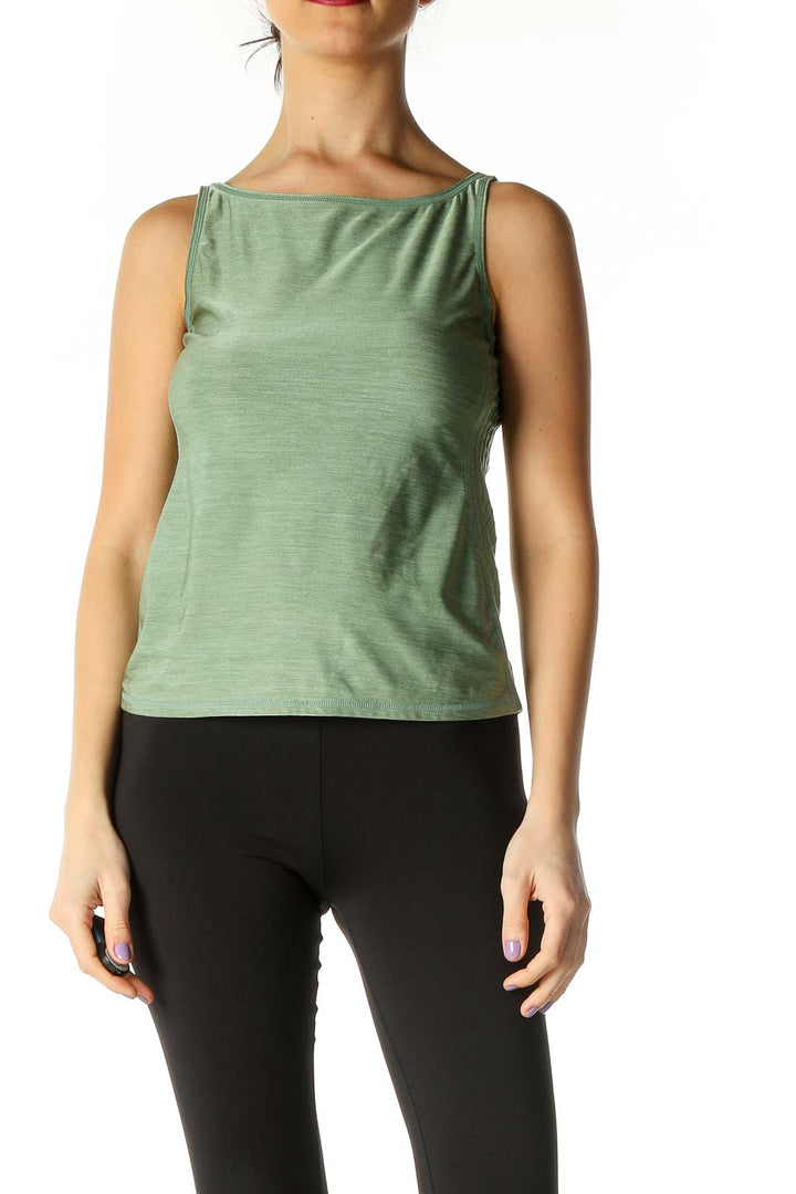 Green Solid Tank Top