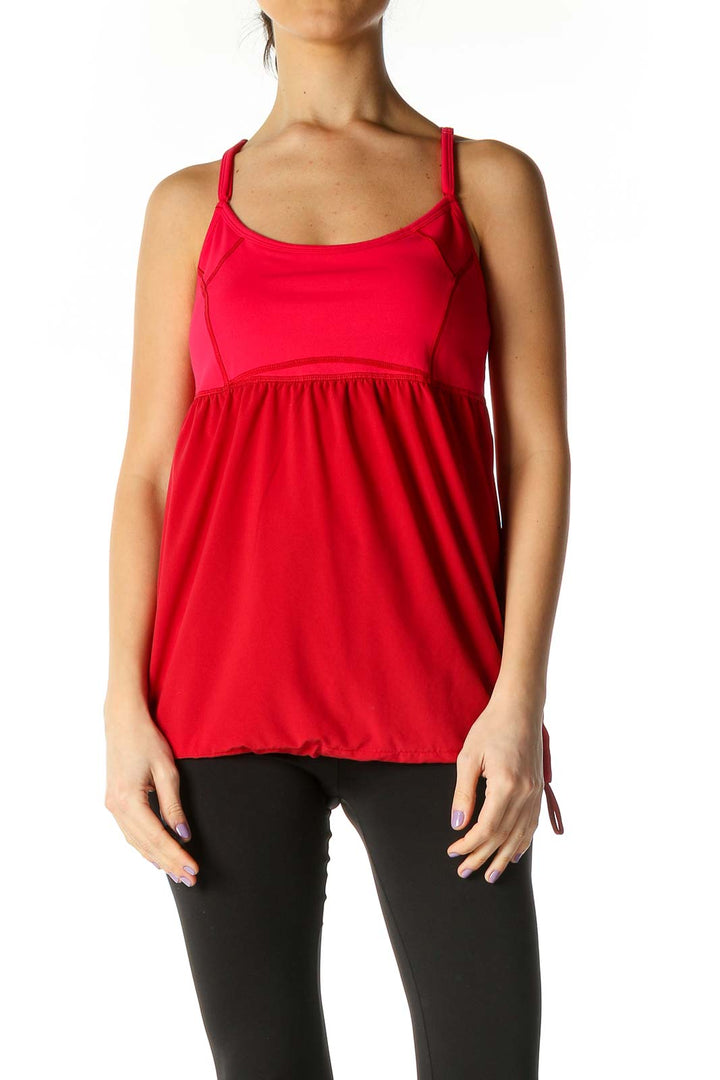 Red Solid Holiday Tank Top