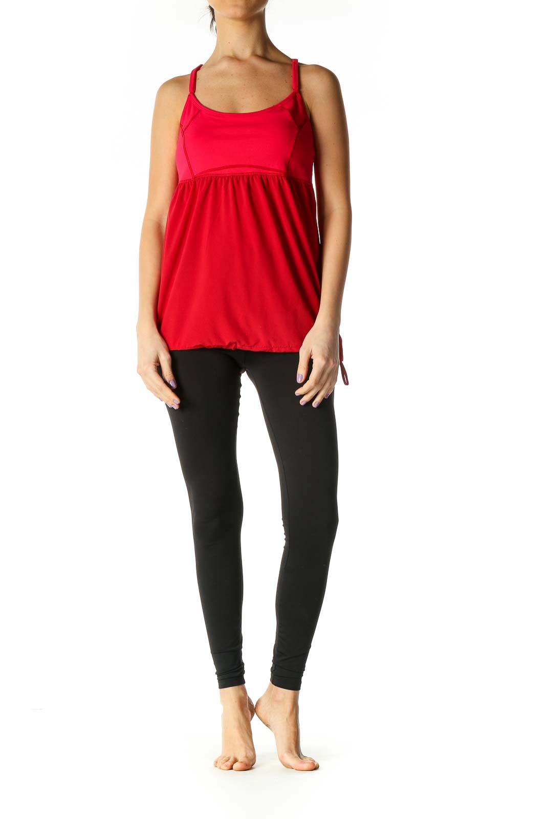 Red Solid Holiday Tank Top