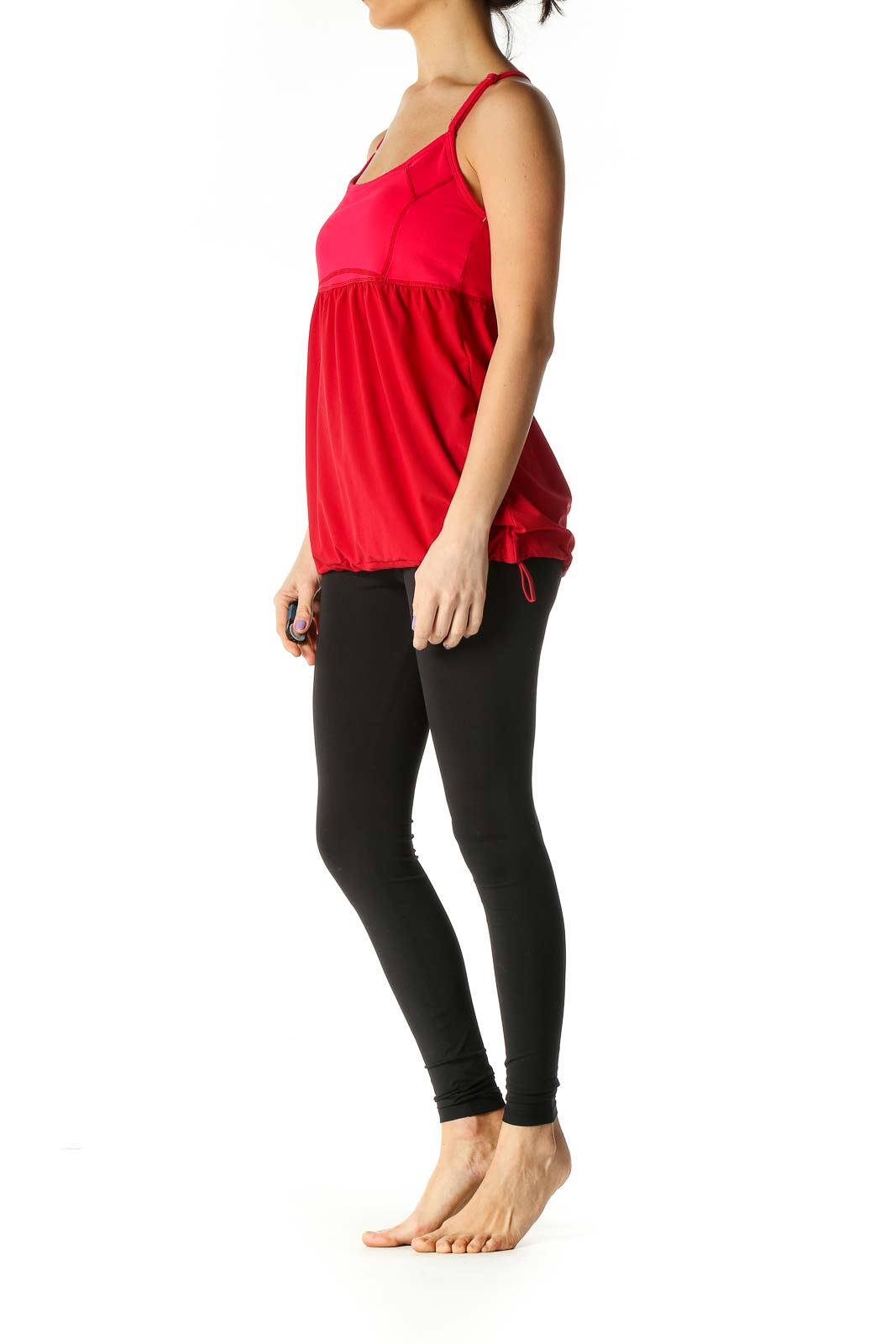 Red Solid Holiday Tank Top