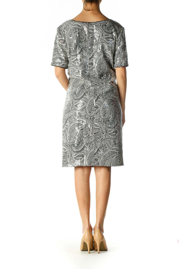 Gray Holiday A-Line Dress