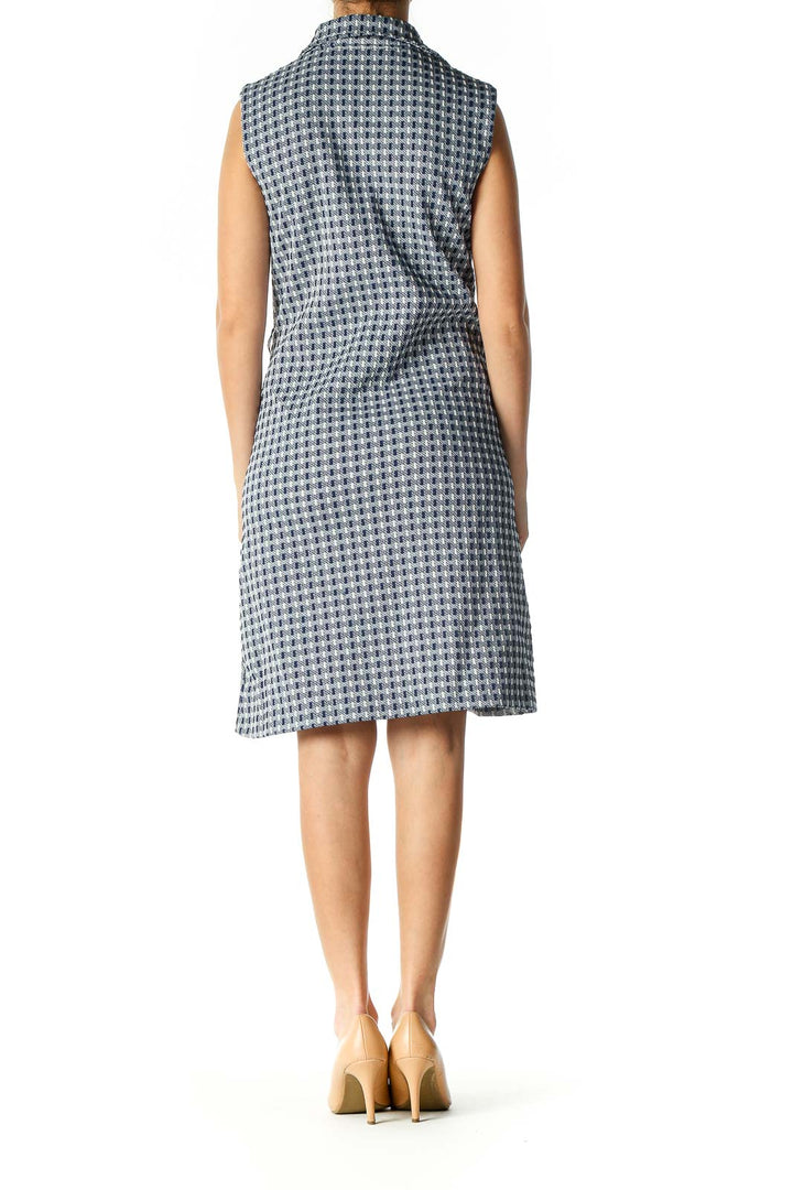 Blue Houndstooth Dress