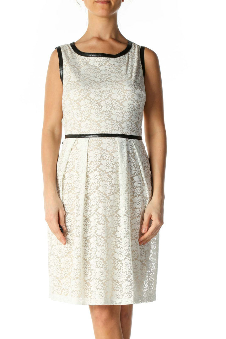 White Lace Casual A-Line Dress