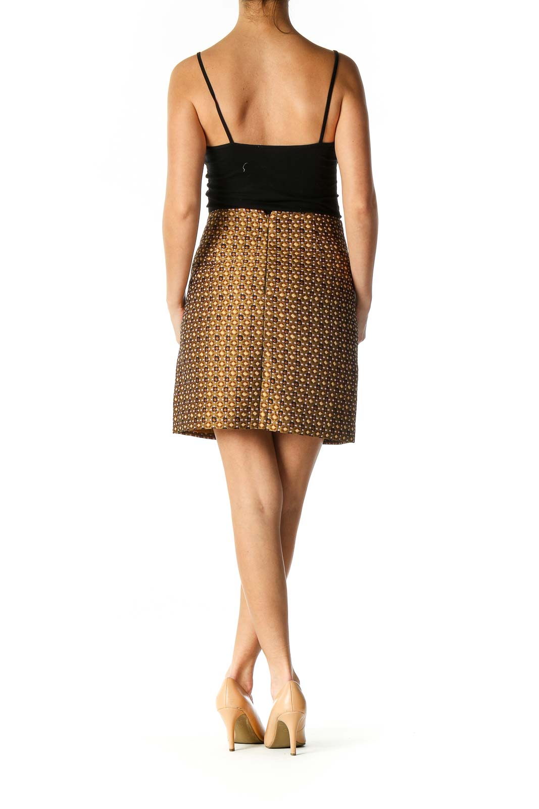 Brown Texture Casual A-Line Skirt