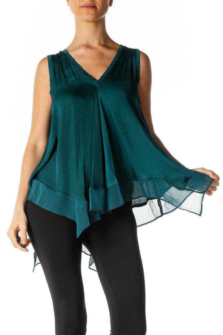 Green Retro Casual Blouse